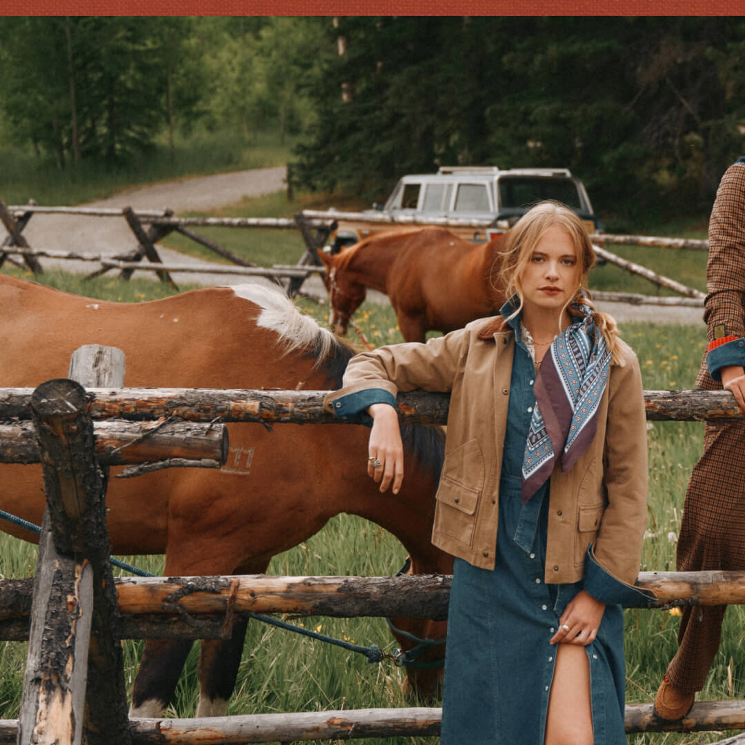THE DENIM TIE WAIST DRESS, THE BARN JACKET