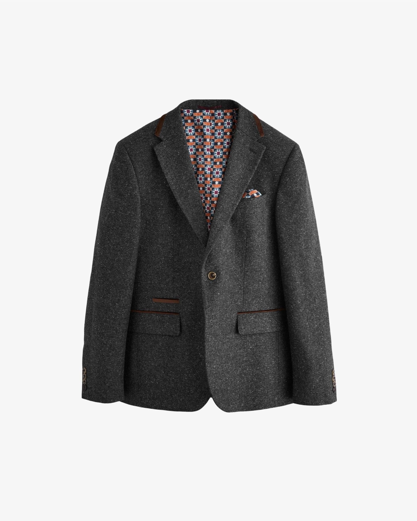 <span>Regular Fit Wool Blend Trimmed Suit Jacket</span>
