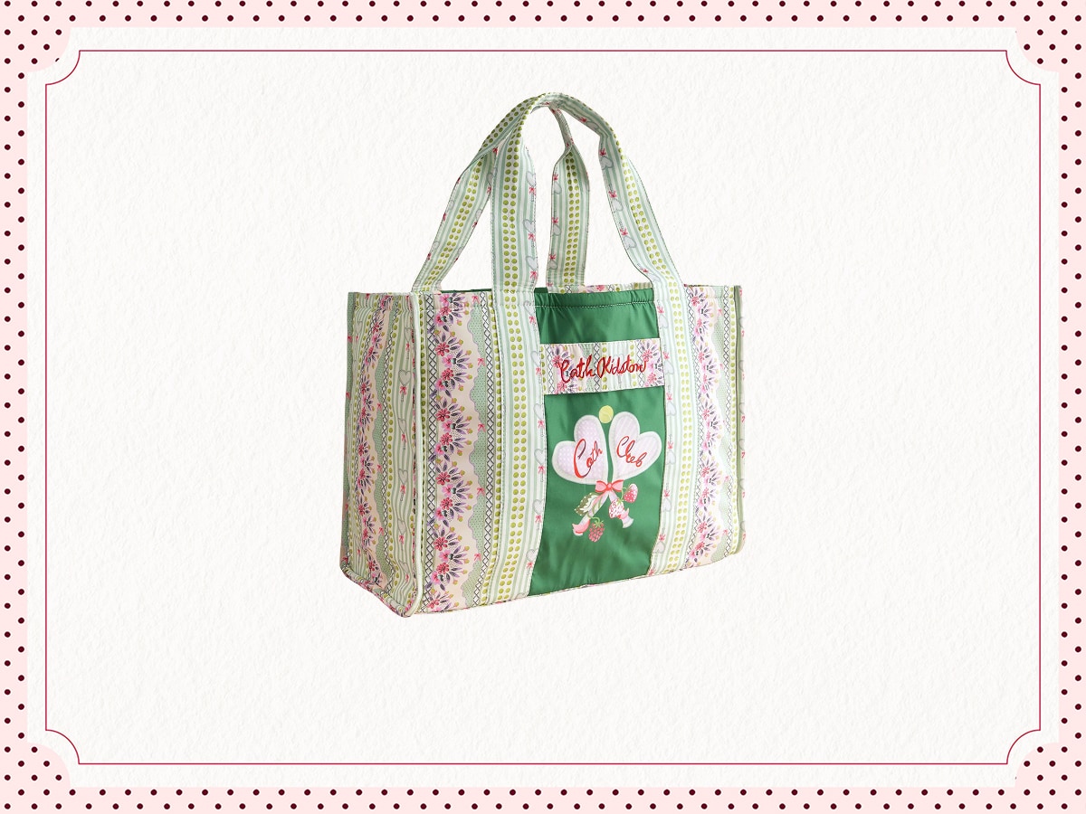 Green Tennis Stripe Market Shopper
