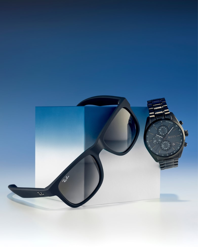 BOSS Black Peak Chronograph IP Watch & Ray-Ban  Sunglasses