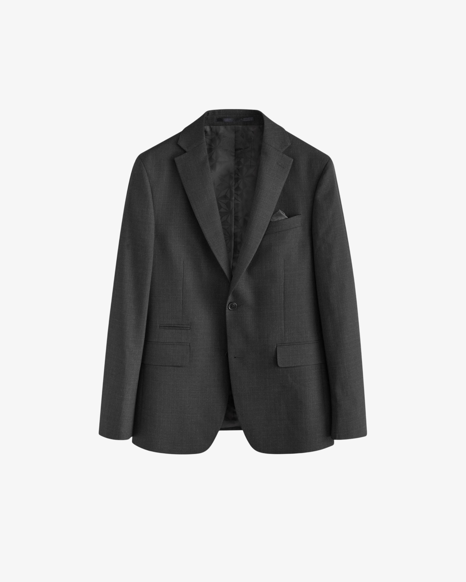 <span>Black Tailored Fit Textured Wool Suit Jacket</span>