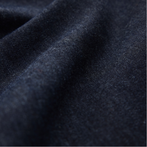 Close-up of dark indigo blue denim