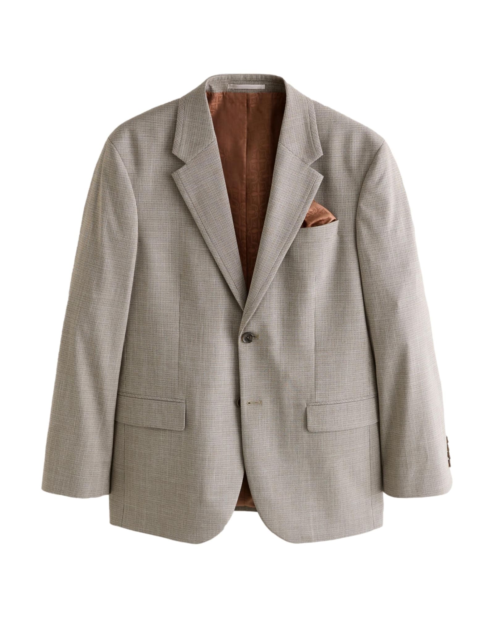 <span>Neutral Regular Fit Contrast Fabric Detail Suit Jacket</span>
