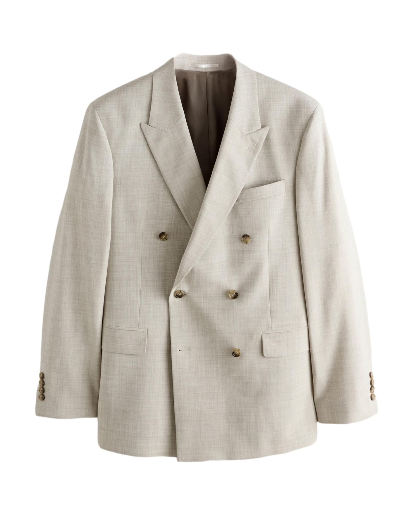 <span>Neutral N.Premium Tailored Fit Double Breasted Wool Blend Motionflex Marl Texture Suit Jacket</span>