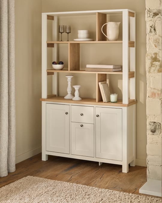 Cream Malvern Oak Effect Wide Shelf