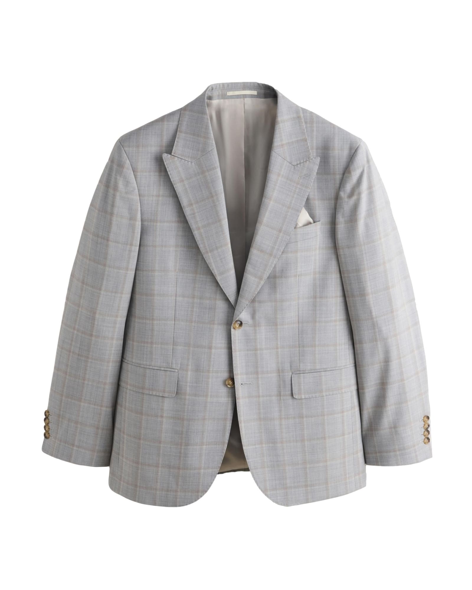 <span>Grey Tailored Fit Signature Zignone 100% Italian Wool Check Suit Jacket</span>