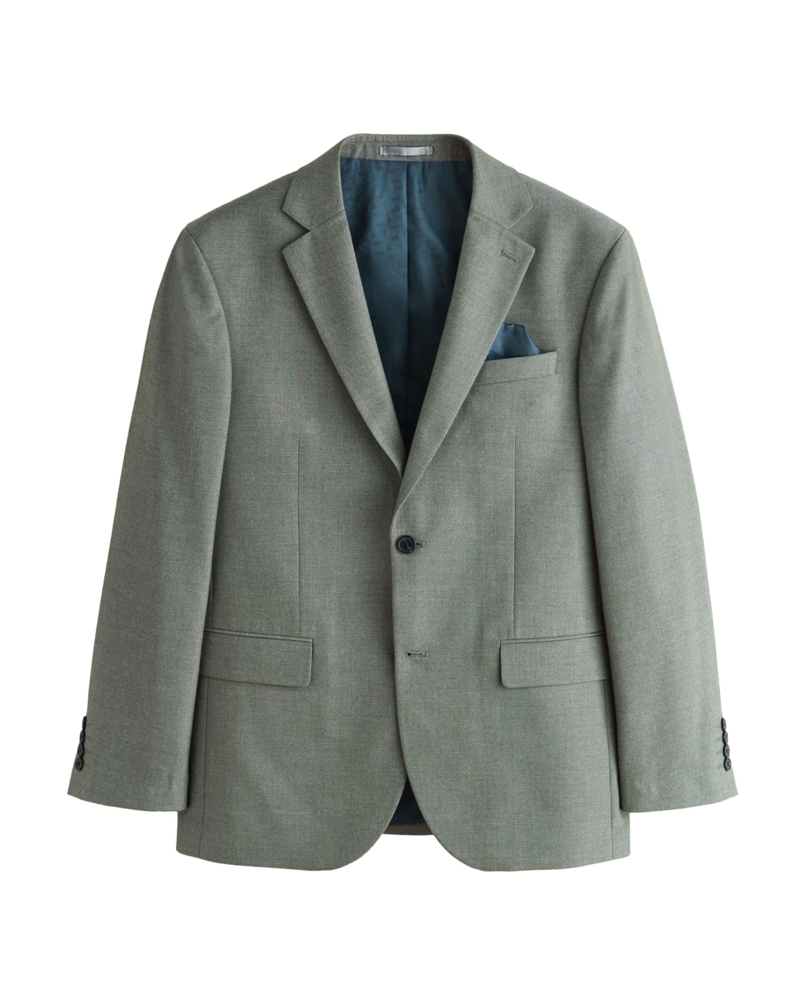 <span>Green Regular Fit Textured Suit Jacket</span>