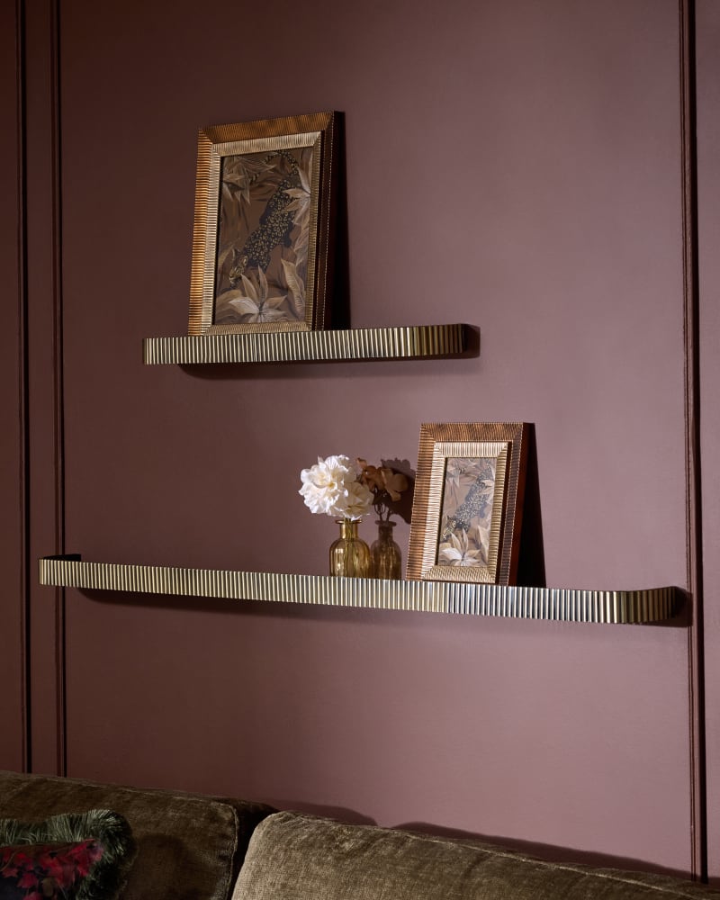 Gold Hollis Ribbed Picture Shelf