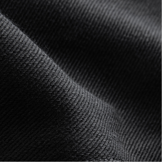 Close-up of black twill denim