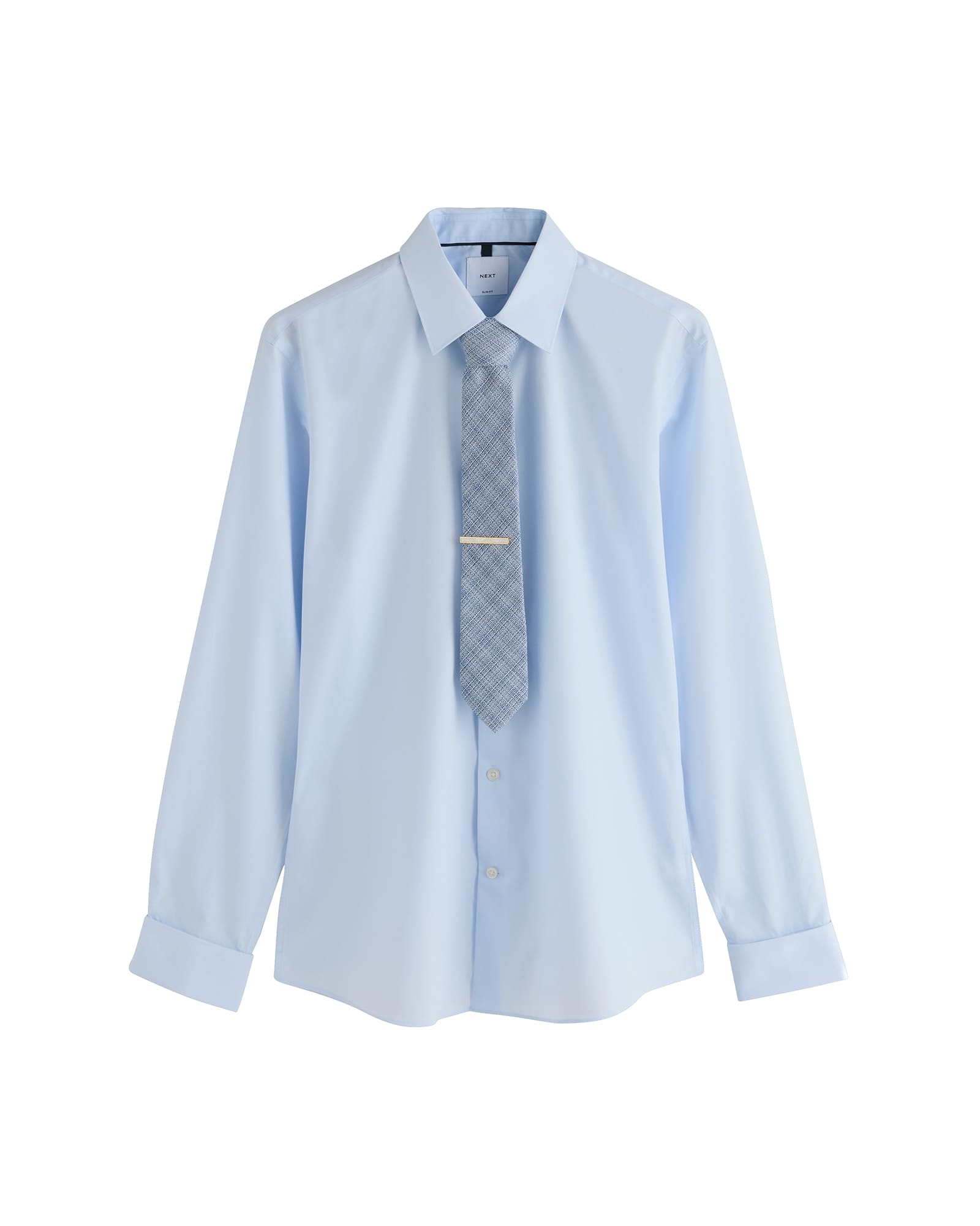 <span>Light Blue/Blue Texture Slim Fit Shirt, Tie and Cufflink Occasion Set</span>