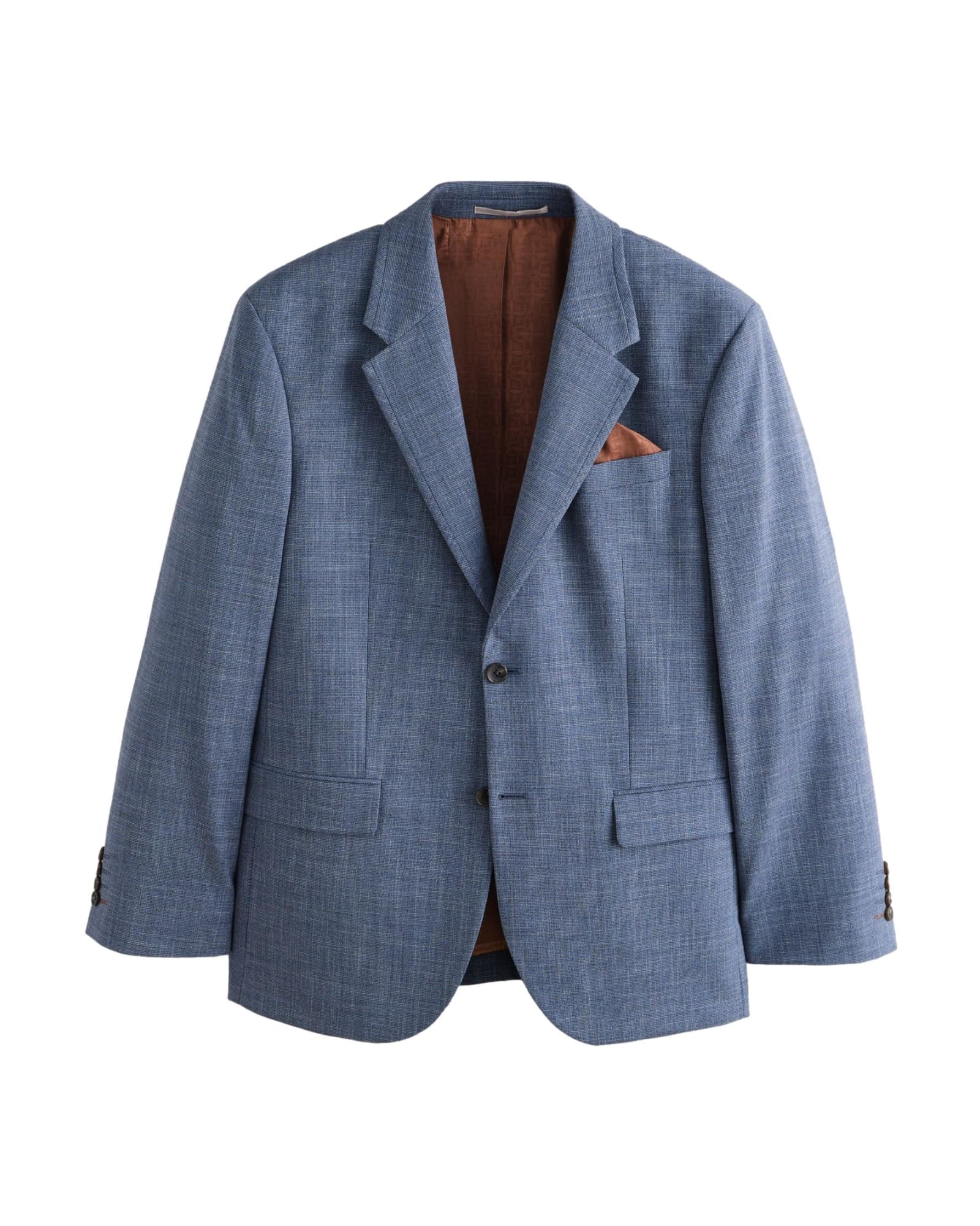 <span>Blue Regular Fit Contrast Fabric Detail Suit Jacket</span>