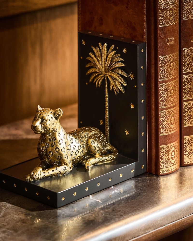 Gold Luca Leopard Bookend Ornament