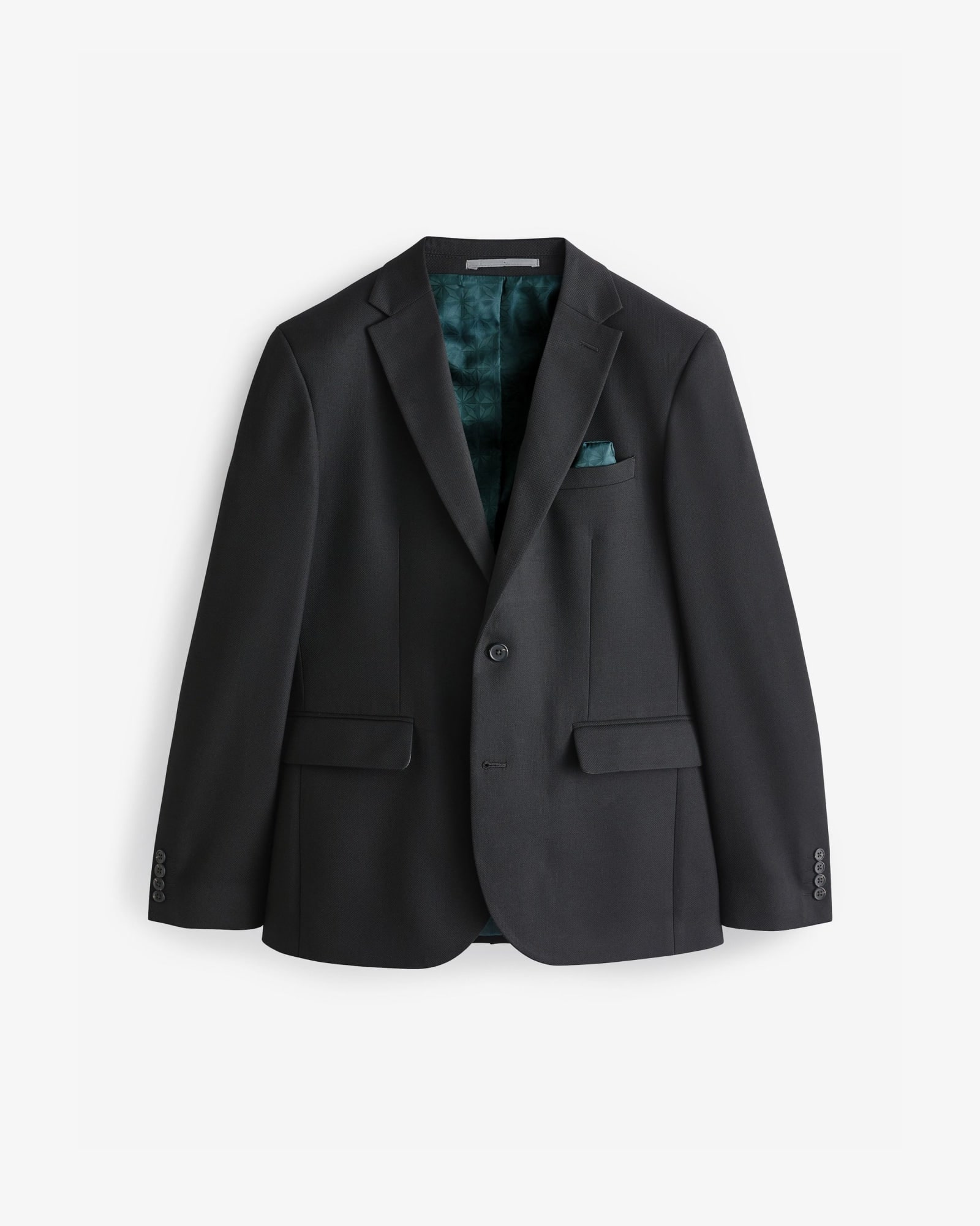 <span>Black Slim Fit Textured Suit Jacket</span>