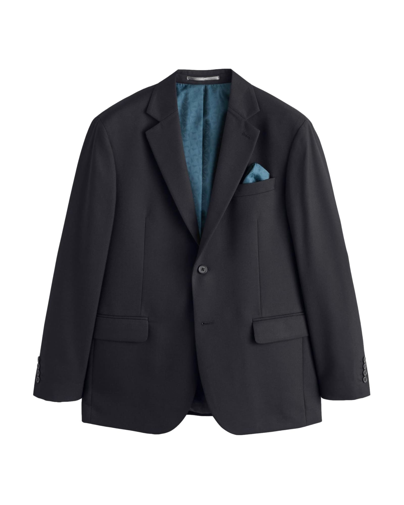 <span>Black Regular Fit Textured Suit Jacket</span>