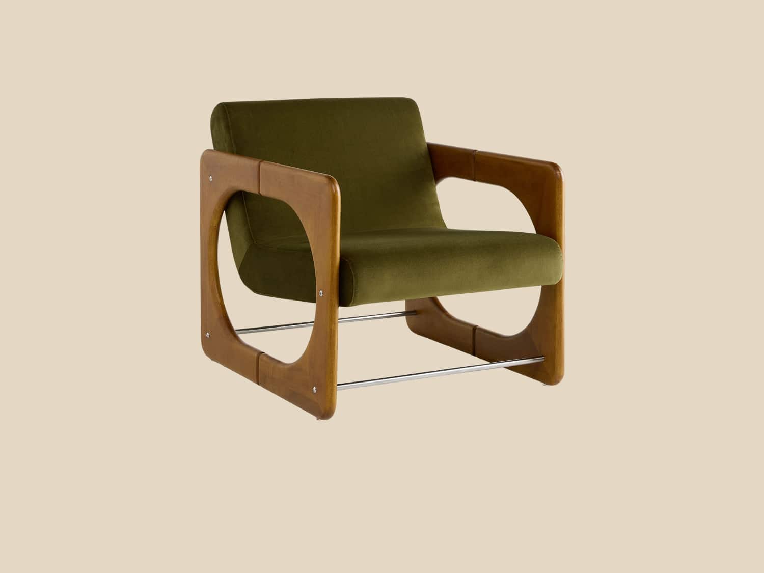 Dual accent chair in green
