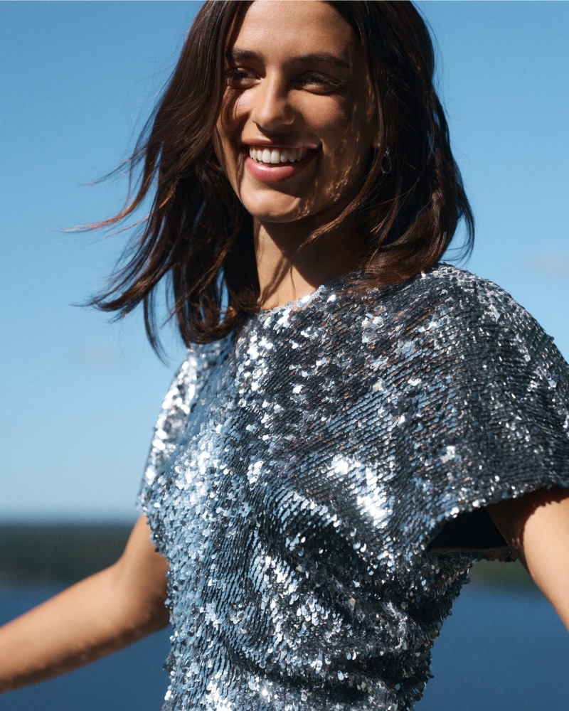 Silver Sequin Dress
