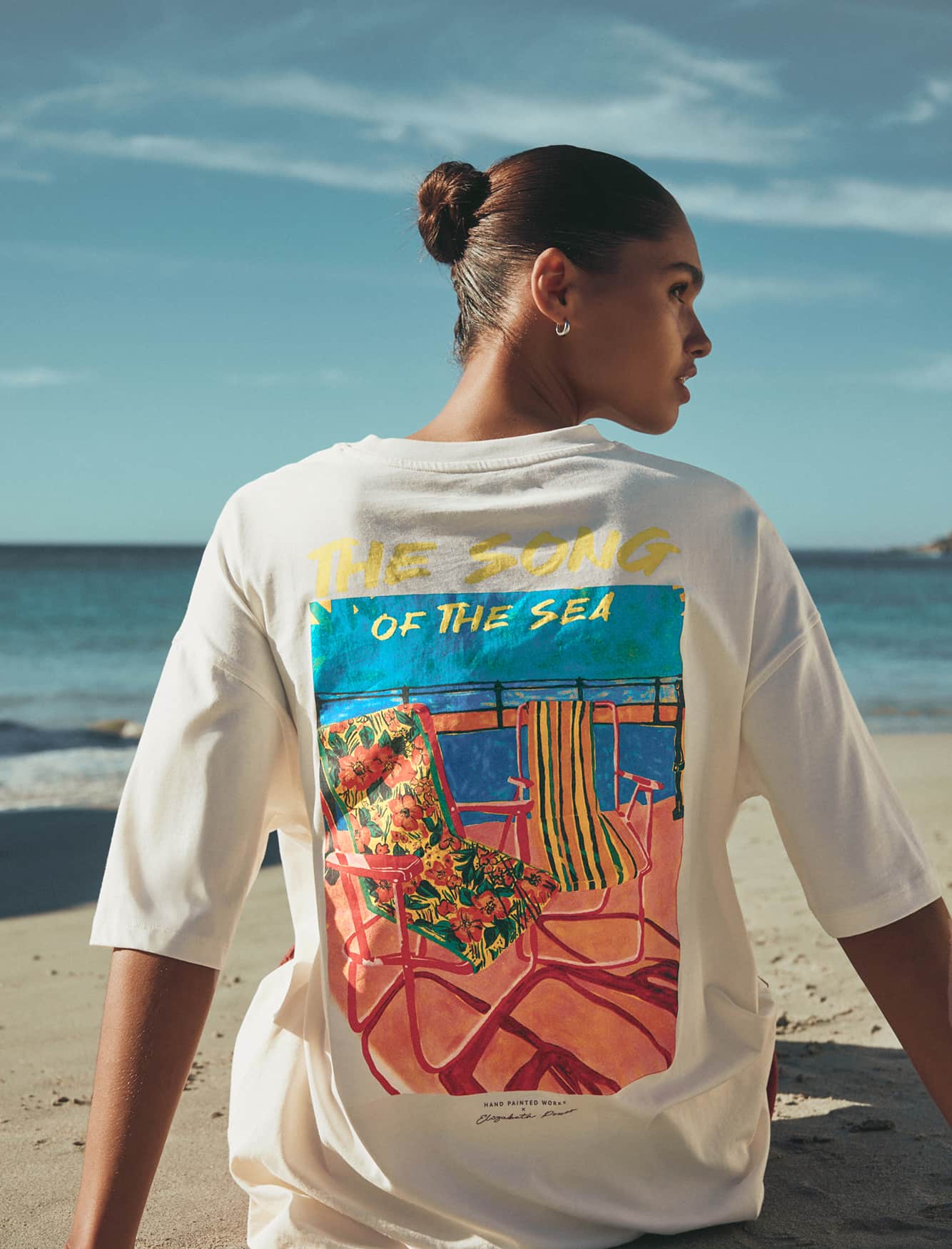 Yellow Official Elizabeth Powers Graphic Crew Neck T-Shirt