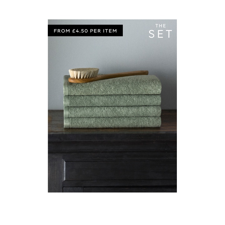 The Set 4 Pack Sage Green Hand Towels