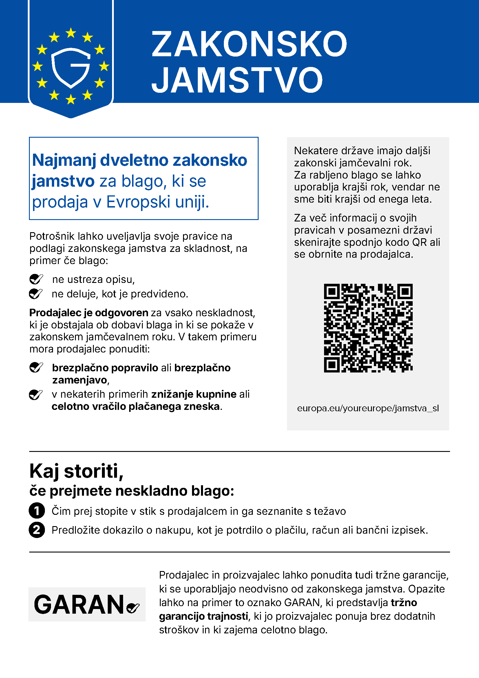 Legal Guarantee Notice