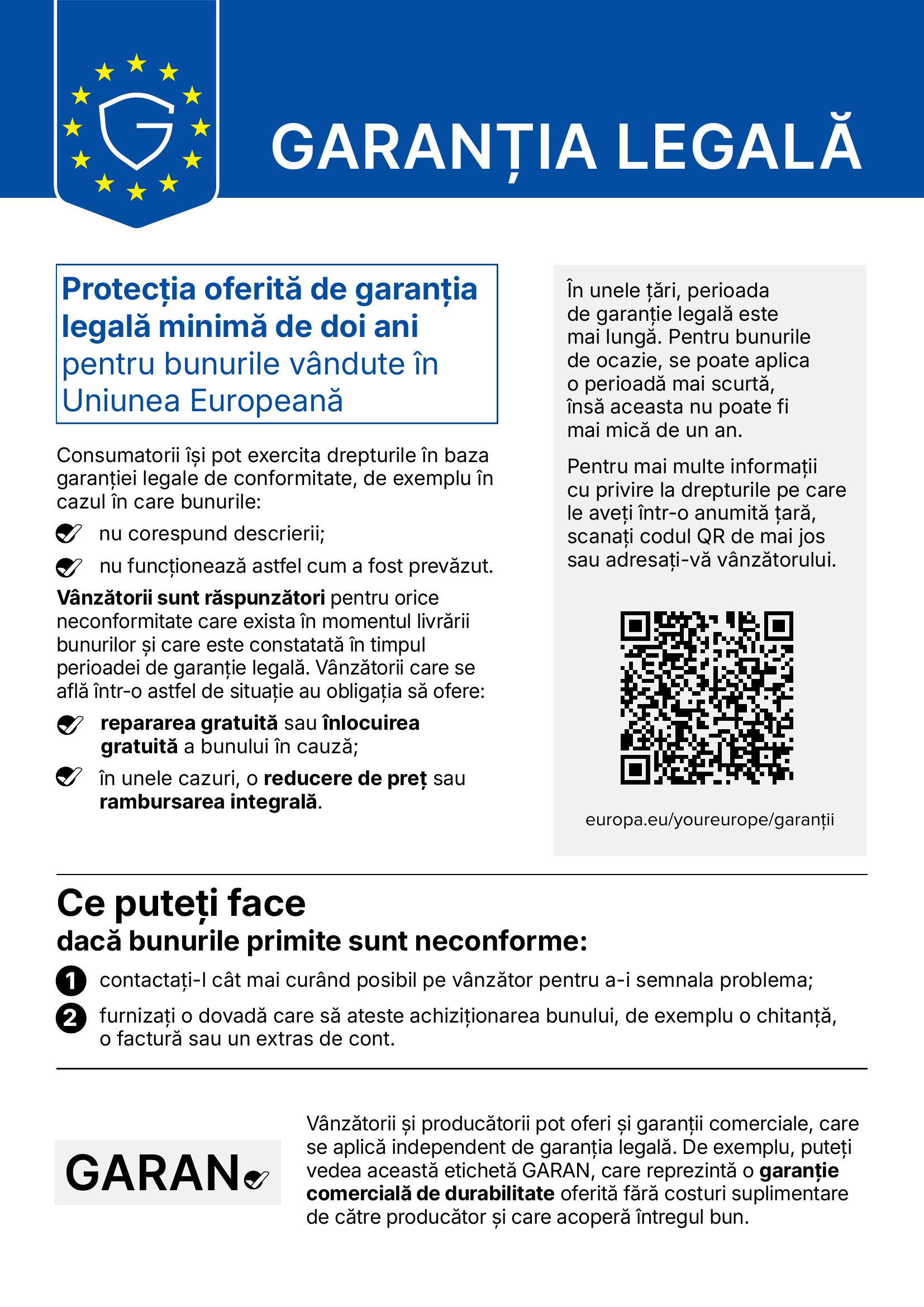 Legal Guarantee Notice - Pagina 1