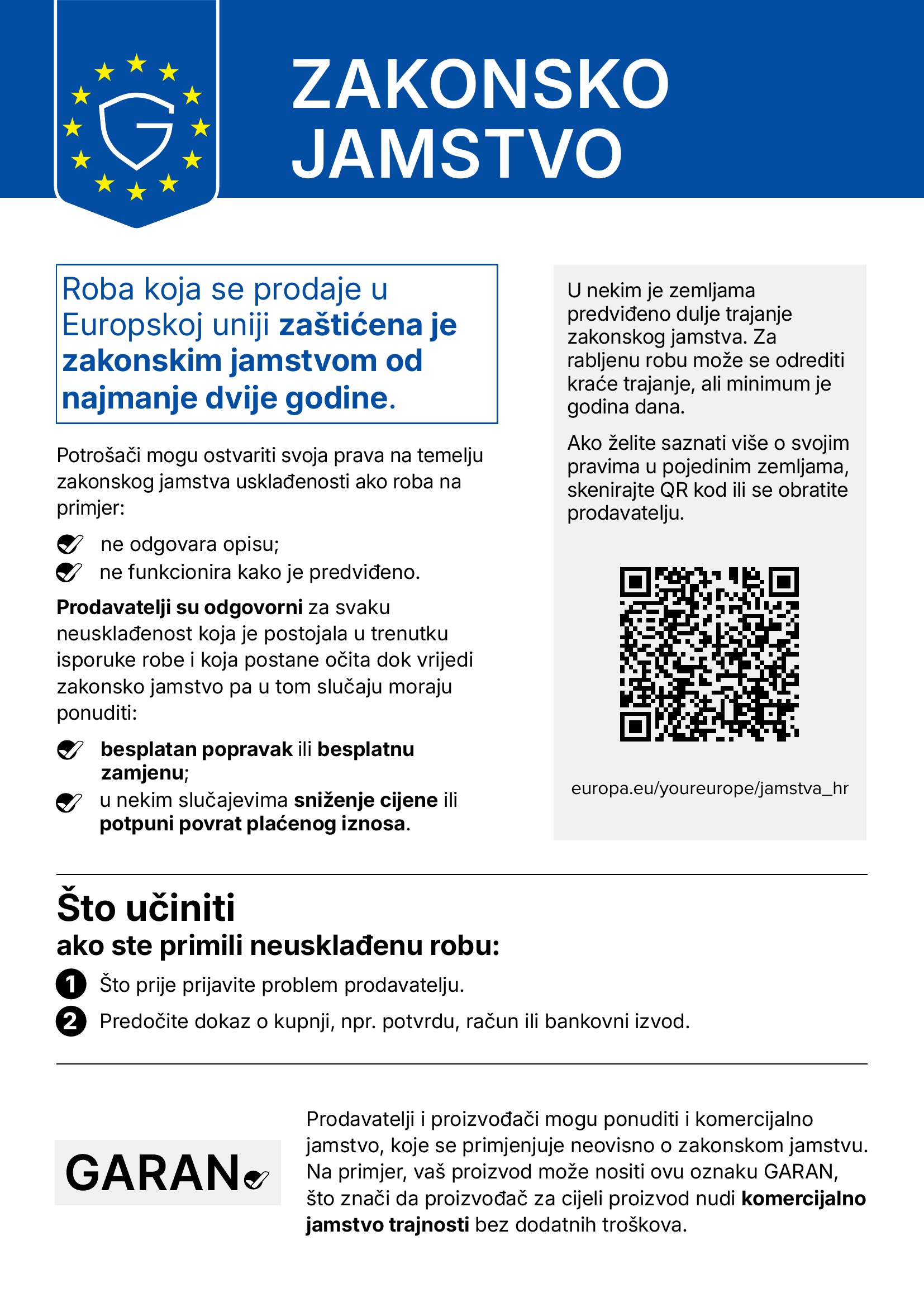 Legal Guarantee Notice - Page 1