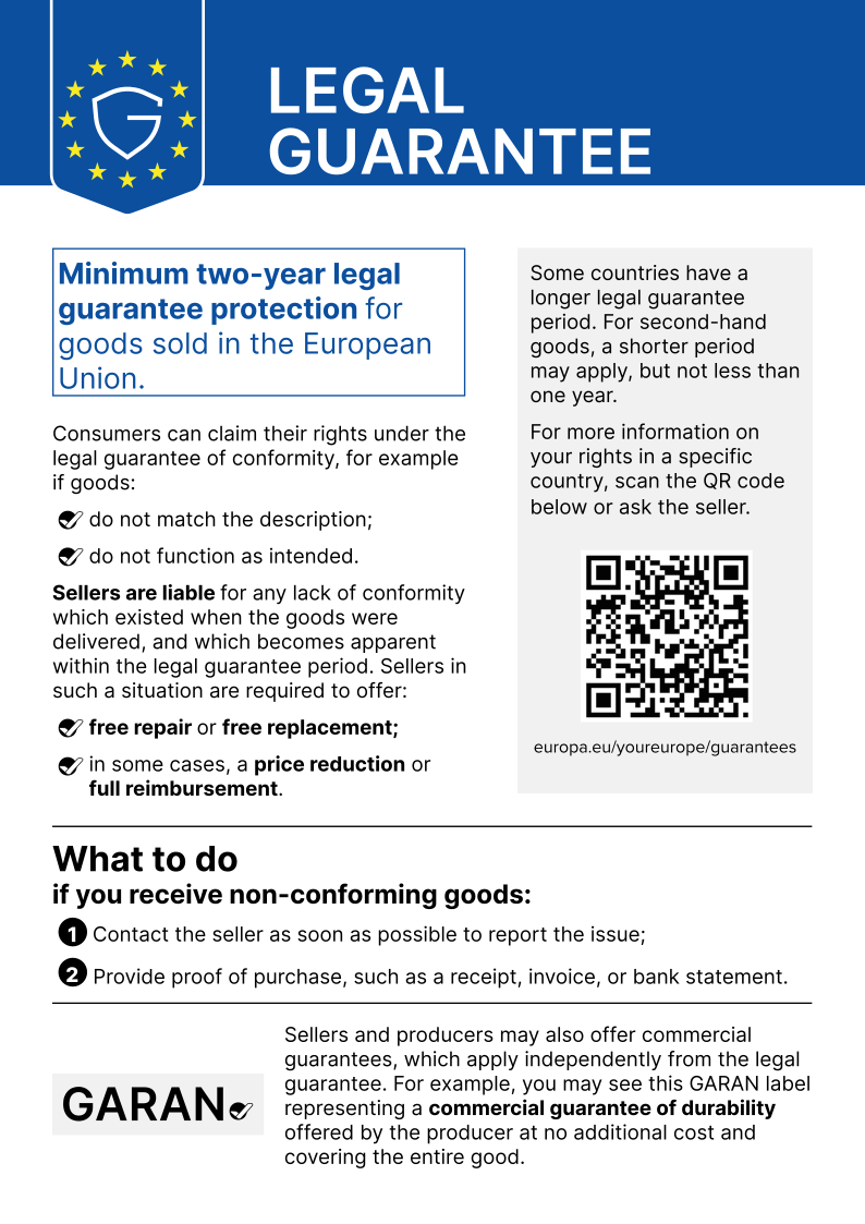 Legal Guarantee Notice