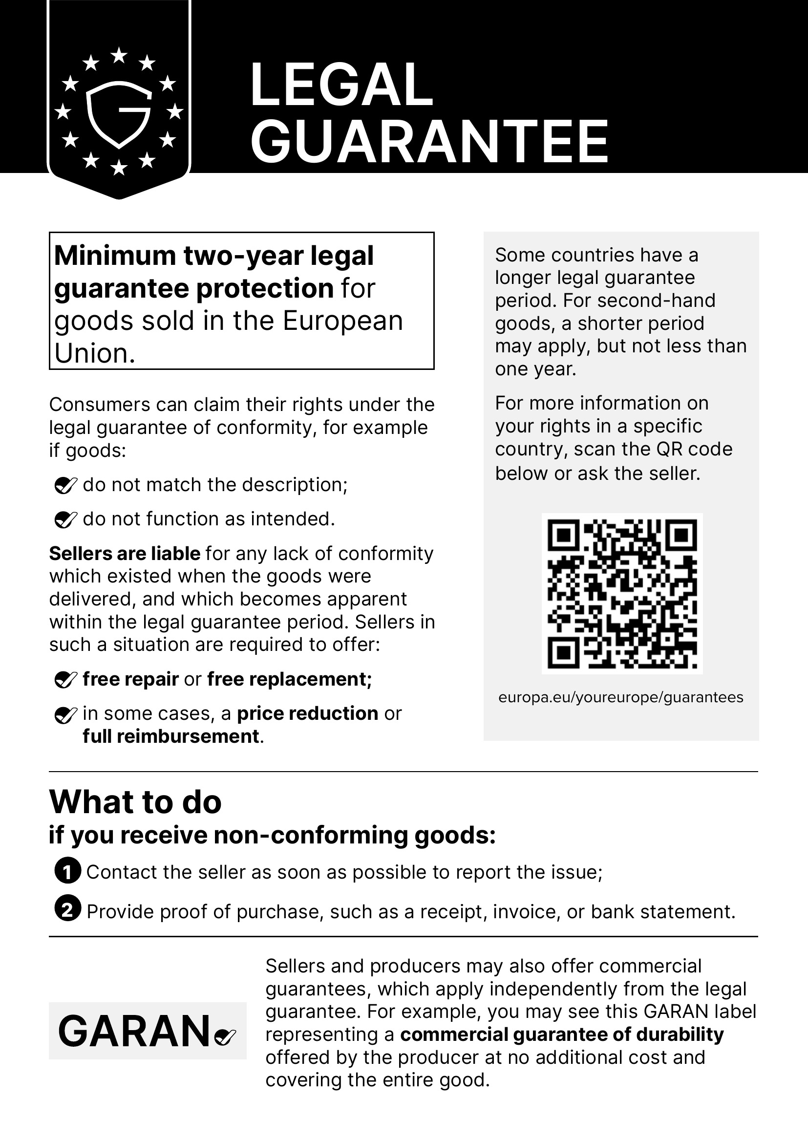 Legal Guarantee Notice - Page 2